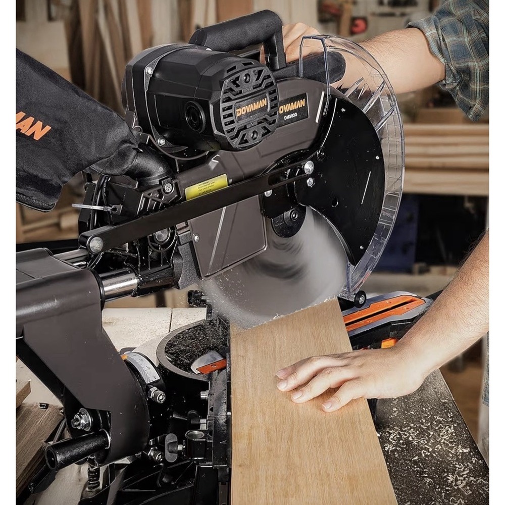 Dovaman 12-Inch Dual-Bevel Sliding Compound Miter Saw Ambidextrous & Laser Guide - Picture 12 of 16